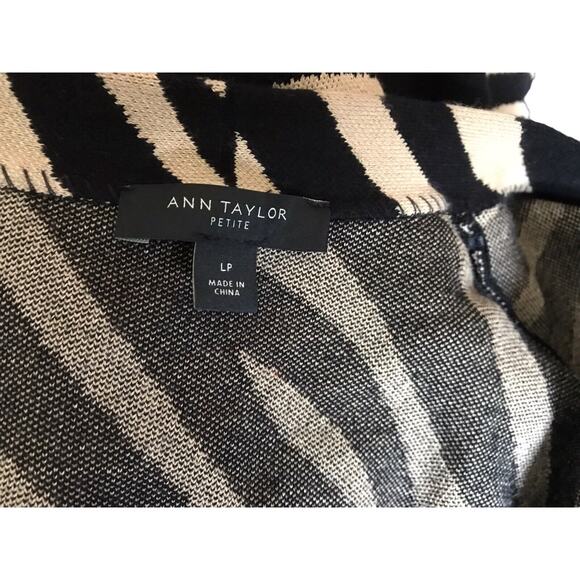 Ann Taylor Petite Sweater Size PL Animal Print Long Sleeve Open Front Cardigan - Picture 6 of 10